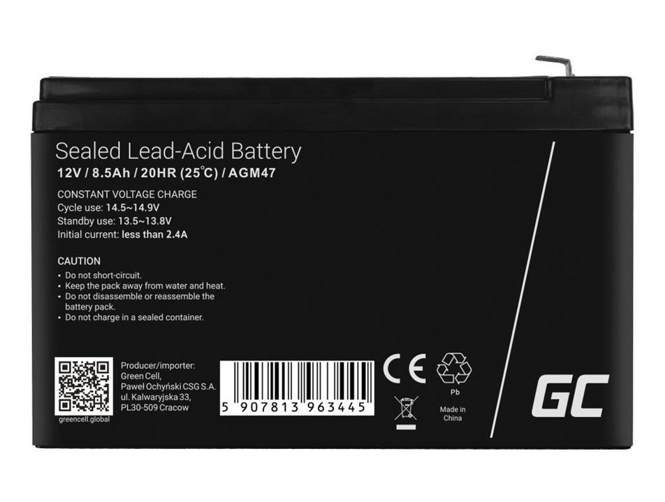 AGM VRLA 12V 8.5Ah bezobsługowy akumulator do systemu alarmowego, kasy fiskalnej, zabawki Green Cell AGM47