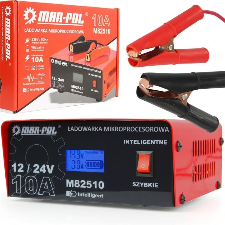 MAR-POL M82510 Charger / microprocessor charger 12V/24V 10A for batteries M82510: Buy near me in Poland at 2407.PL - Good price!