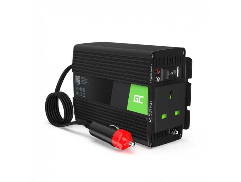 Green Cell INV06UK Voltage converter (inverter) Green Cell 12V to 230V 150W/300W Modified sine wave INV06UK: Buy near me in Poland at 2407.PL - Good price!