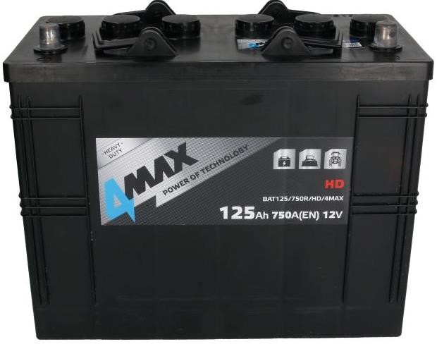 4max BAT125/750R/HD Аккумулятор 4max STARTING BATTERY 12В 125Ач 750А(EN) R+ BAT125750RHD: Отличная цена - Купить в Польше на 2407.PL!