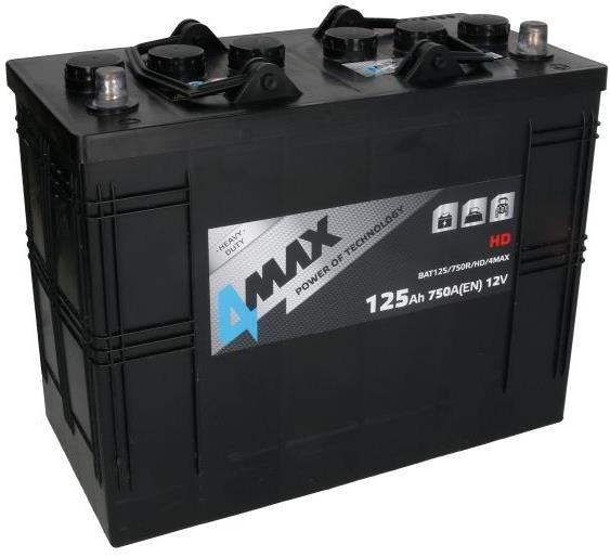 Akumulator 4max STARTING BATTERY 12V 125AH 750A(EN) P+ 4max BAT125&#x2F;750R&#x2F;HD