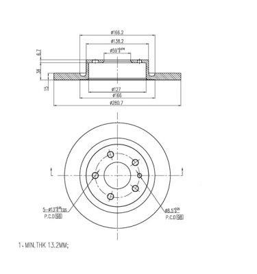 FI.BA filter FBD281 Тормозной диск передний невентилируемый FBD281: Купить в Польше - Отличная цена на 2407.PL!