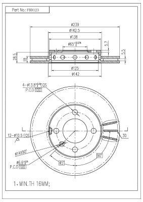 FI.BA filter FBD123 Тормозной диск передний вентилируемый FBD123: Отличная цена - Купить в Польше на 2407.PL!