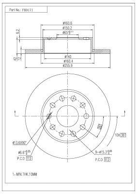 FI.BA filter FBD171 Rear brake disc, non-ventilated FBD171: Buy near me in Poland at 2407.PL - Good price!