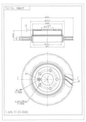 FI.BA filter FBD177 Тормозной диск задний вентилируемый FBD177: Отличная цена - Купить в Польше на 2407.PL!