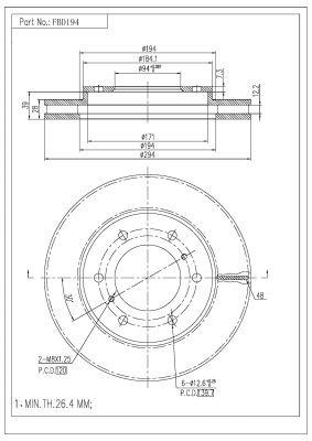 FI.BA filter FBD194 Front brake disc ventilated FBD194: Buy near me in Poland at 2407.PL - Good price!