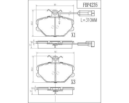 FI.BA filter FBP4235 Front disc brake pads, set FBP4235: Buy near me in Poland at 2407.PL - Good price!