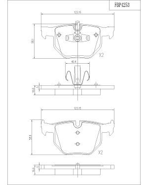 FI.BA filter FBP4253 Гальмівні колодки задні, комплект FBP4253: Приваблива ціна - Купити у Польщі на 2407.PL!