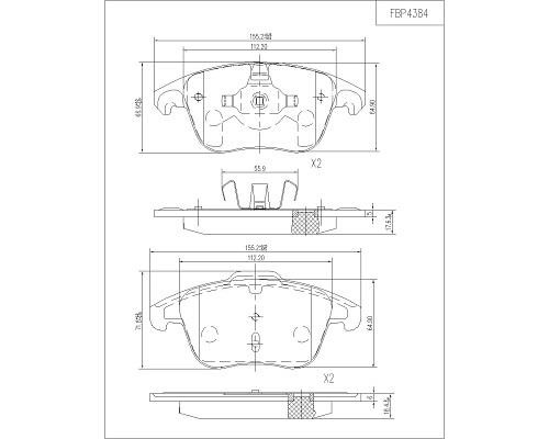 FI.BA filter FBP4384 Brake Pad Set, disc brake FBP4384: Buy near me in Poland at 2407.PL - Good price!