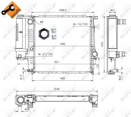 Radiator, engine cooling Wilmink Group WG1722653