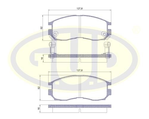 G.U.D GBP880160 Brake Pad Set, disc brake GBP880160: Buy near me in Poland at 2407.PL - Good price!