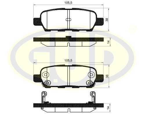 G.U.D GBP880108 Brake Pad Set, disc brake GBP880108: Buy near me in Poland at 2407.PL - Good price!