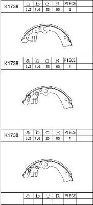 Asimco K1738 Brake shoe set K1738: Buy near me in Poland at 2407.PL - Good price!