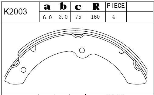 Asimco K2003 Brake shoe set K2003: Buy near me in Poland at 2407.PL - Good price!