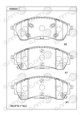 Asimco KD6203 Brake Pad Set, disc brake KD6203: Buy near me in Poland at 2407.PL - Good price!