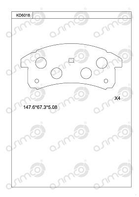 Asimco KD6018 Brake Pad Set, disc brake KD6018: Buy near me at 2407.PL in Poland at an Affordable price!