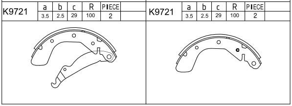 Asimco K9721 Brake shoe set K9721: Buy near me in Poland at 2407.PL - Good price!