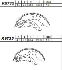 Asimco K9735 Bremsbackensatz K9735: Kaufen Sie zu einem guten Preis in Polen bei 2407.PL!