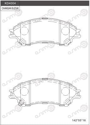 Asimco KD4004 Front disc brake pads, set KD4004: Buy near me at 2407.PL in Poland at an Affordable price!