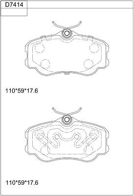 Asimco KD7414 Brake Pad Set, disc brake KD7414: Buy near me in Poland at 2407.PL - Good price!