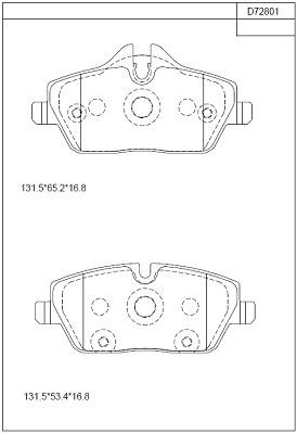 Asimco KD72801 Brake Pad Set, disc brake KD72801: Buy near me in Poland at 2407.PL - Good price!