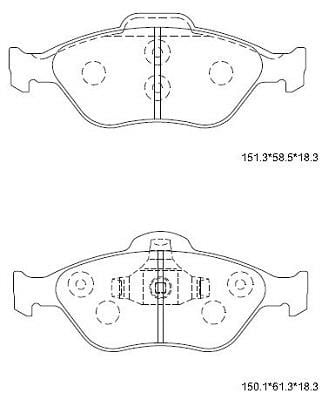 Asimco KD3736 Brake Pad Set, disc brake KD3736: Buy near me in Poland at 2407.PL - Good price!