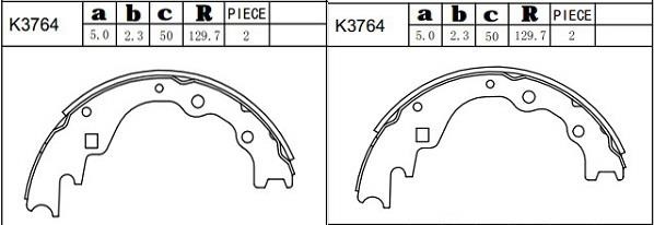 Asimco K3764 Brake shoe set K3764: Buy near me in Poland at 2407.PL - Good price!