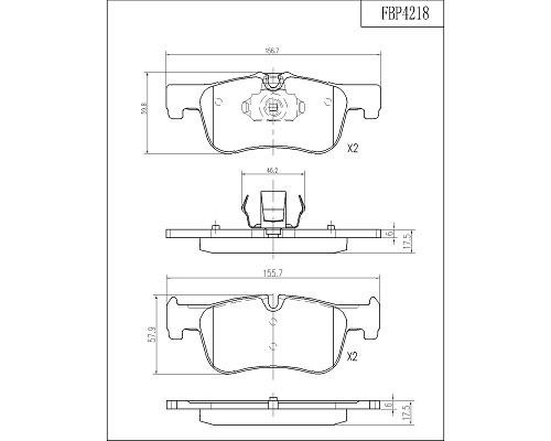 FI.BA filter FBP4218 Front disc brake pads, set FBP4218: Buy near me in Poland at 2407.PL - Good price!