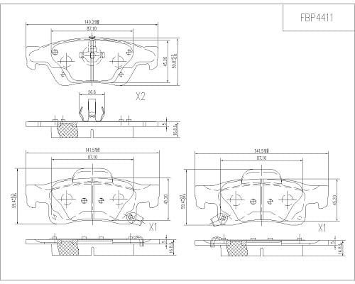 FI.BA filter FBP4411 Brake Pad Set, disc brake FBP4411: Buy near me in Poland at 2407.PL - Good price!