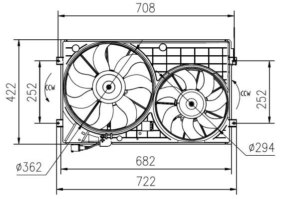 Вентилятор радиатора охлаждения Wilmink Group WG1720356