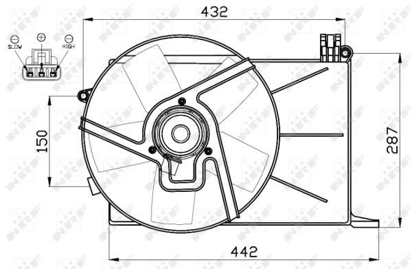 Вентилятор радиатора охлаждения Wilmink Group WG1720415