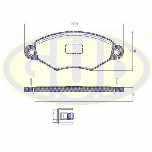 G.U.D GBP064310 Brake Pad Set, disc brake GBP064310: Buy near me in Poland at 2407.PL - Good price!