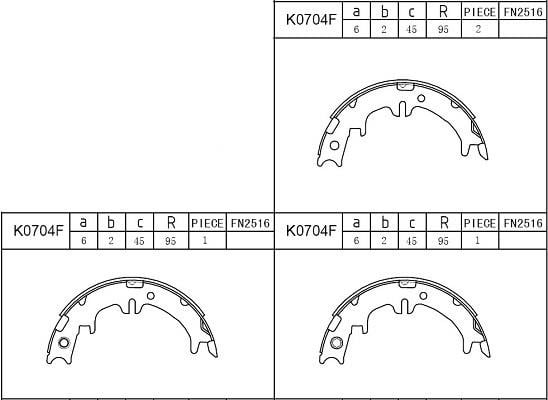 Asimco K0704F Колодки тормозные стояночного тормоза K0704F: Отличная цена - Купить в Польше на 2407.PL!