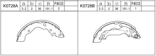Asimco K0728 Колодки тормозные барабанные, комплект K0728: Отличная цена - Купить в Польше на 2407.PL!