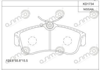 Asimco KD1734 Brake Pad Set, disc brake KD1734: Buy near me in Poland at 2407.PL - Good price!