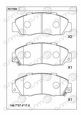 Asimco KD1758N Front disc brake pads, set KD1758N: Buy near me at 2407.PL in Poland at an Affordable price!