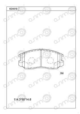 Asimco KD4019 Гальмівні колодки, комплект KD4019: Приваблива ціна - Купити у Польщі на 2407.PL!