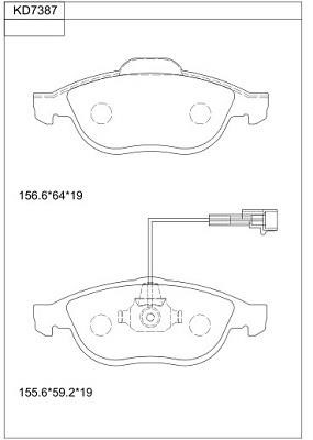 Asimco KD7387 Brake Pad Set, disc brake KD7387: Buy near me in Poland at 2407.PL - Good price!