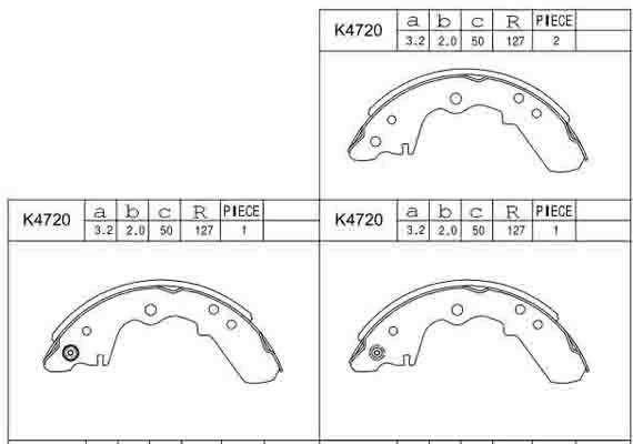 Asimco K4720 Brake shoe set K4720: Buy near me in Poland at 2407.PL - Good price!