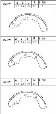 Asimco K4723 Brake shoe set K4723: Buy near me in Poland at 2407.PL - Good price!
