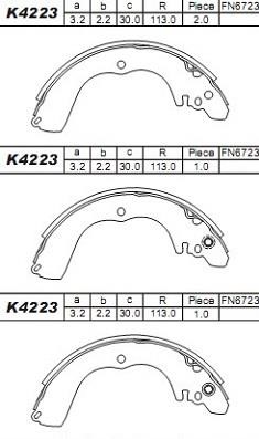Asimco K4223 Brake shoe set K4223: Buy near me in Poland at 2407.PL - Good price!
