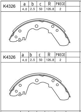 Asimco K4326 Brake shoe set K4326: Buy near me in Poland at 2407.PL - Good price!