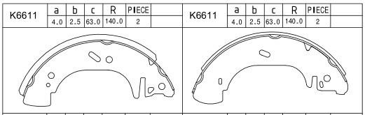 Asimco K6611 Brake shoe set K6611: Buy near me in Poland at 2407.PL - Good price!