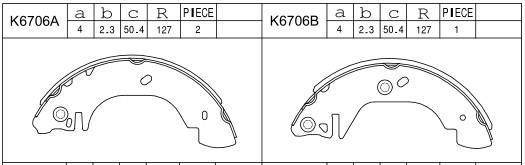 Asimco K6706 Brake shoe set K6706: Buy near me in Poland at 2407.PL - Good price!