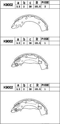 Asimco K9002 Bremsbackensatz K9002: Kaufen Sie zu einem guten Preis in Polen bei 2407.PL!
