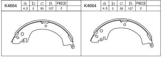 Asimco K4664 Brake shoe set K4664: Buy near me in Poland at 2407.PL - Good price!
