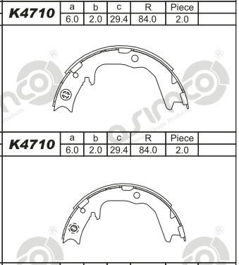 Asimco K4710 Brake shoe set K4710: Buy near me in Poland at 2407.PL - Good price!