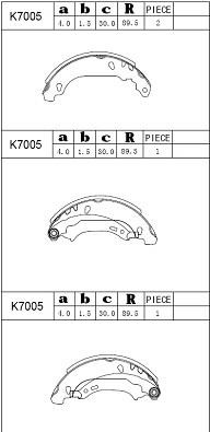 Asimco K7005 Brake shoe set K7005: Buy near me in Poland at 2407.PL - Good price!