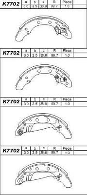 Asimco K7702 Brake shoe set K7702: Buy near me in Poland at 2407.PL - Good price!