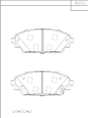 Asimco KD3043 Brake Pad Set, disc brake KD3043: Buy near me at 2407.PL in Poland at an Affordable price!